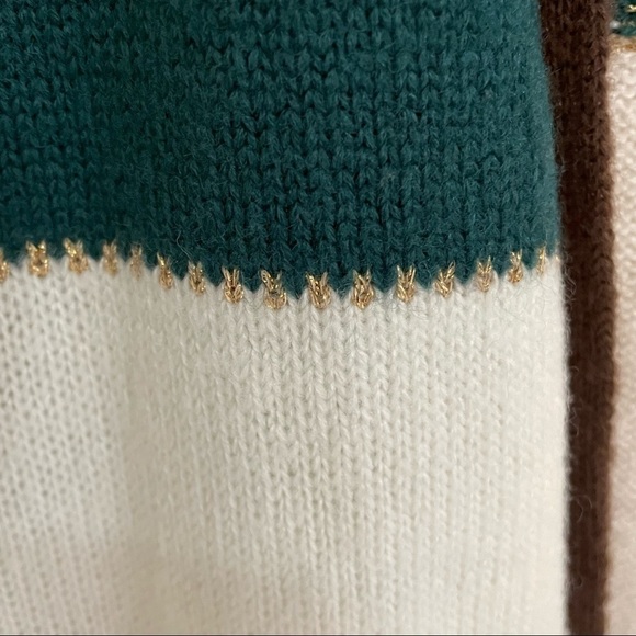 Soyaconcept Colour Block Knit Cardigan Metallic Trims Size M-L - Picture 5 of 6